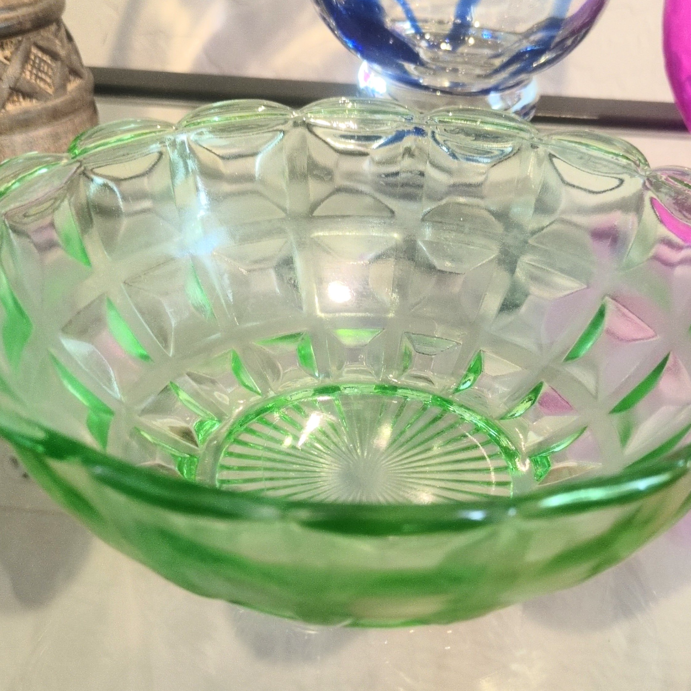Vintage Green Depression Glass Bowl - Hazel Atlas (1929-1930)