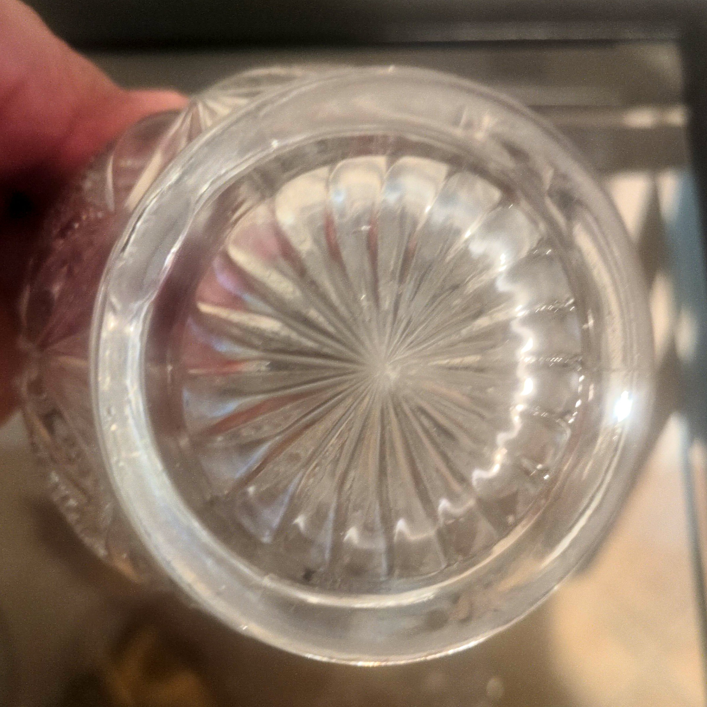 Antique Westmoreland Glass Elite Pillow & Sunburst Open Sugar Bowl Spooner - UV Manganese Glow