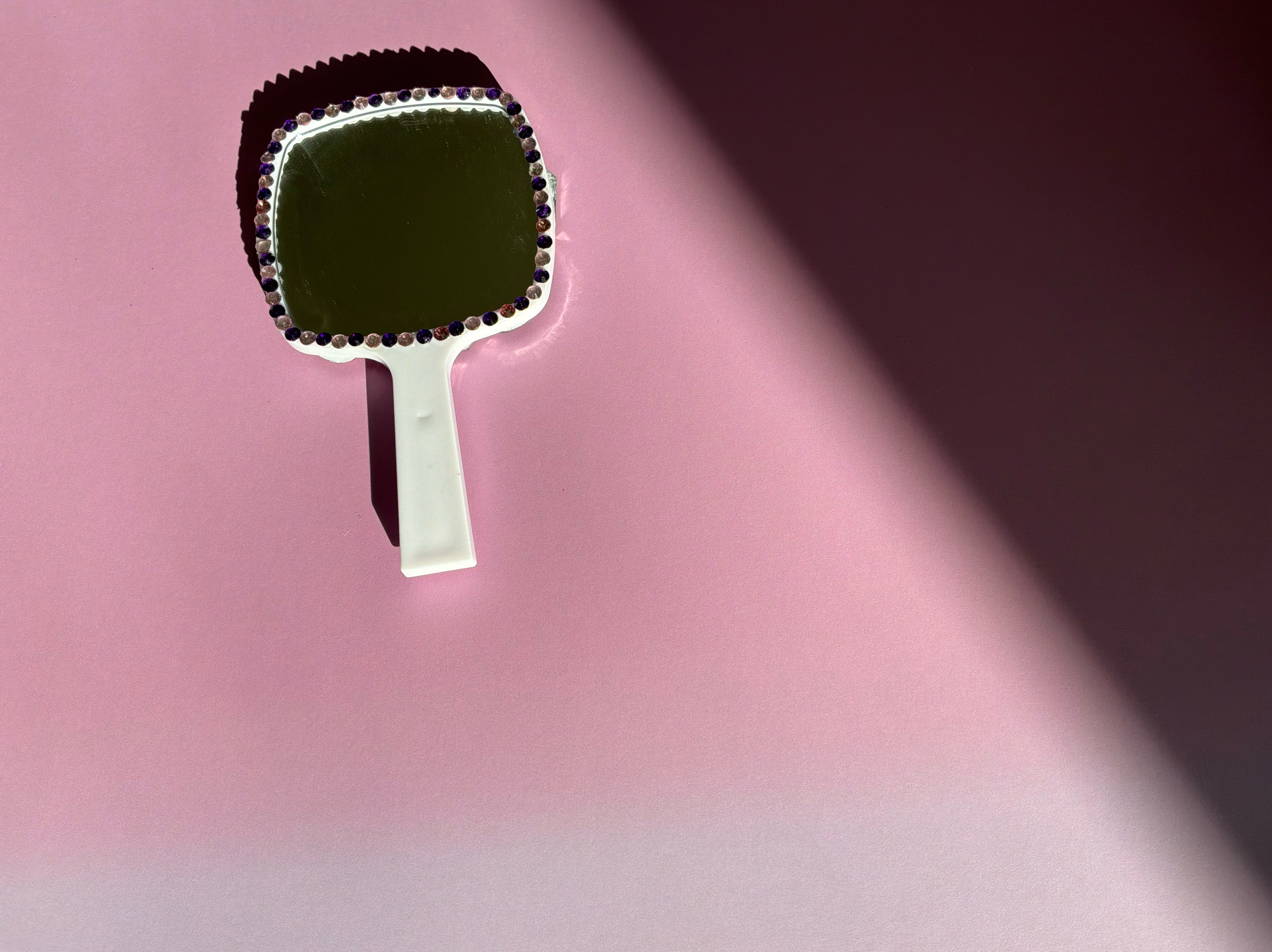 bedazzled hand mirror