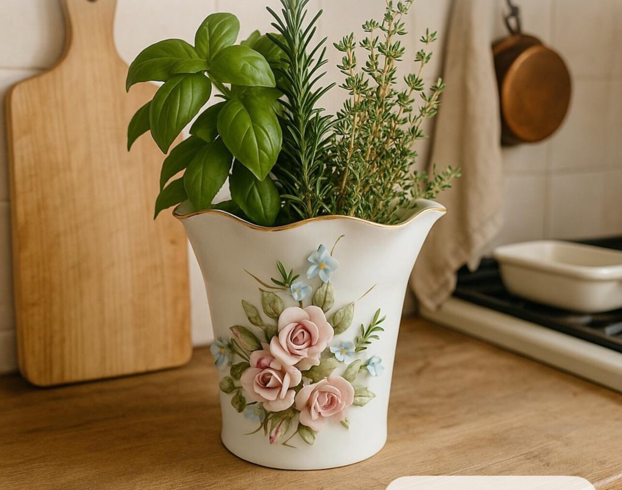  VintageLefton China #827 Vase | Pink Rose Porcelain Flower Pot Cottagecore