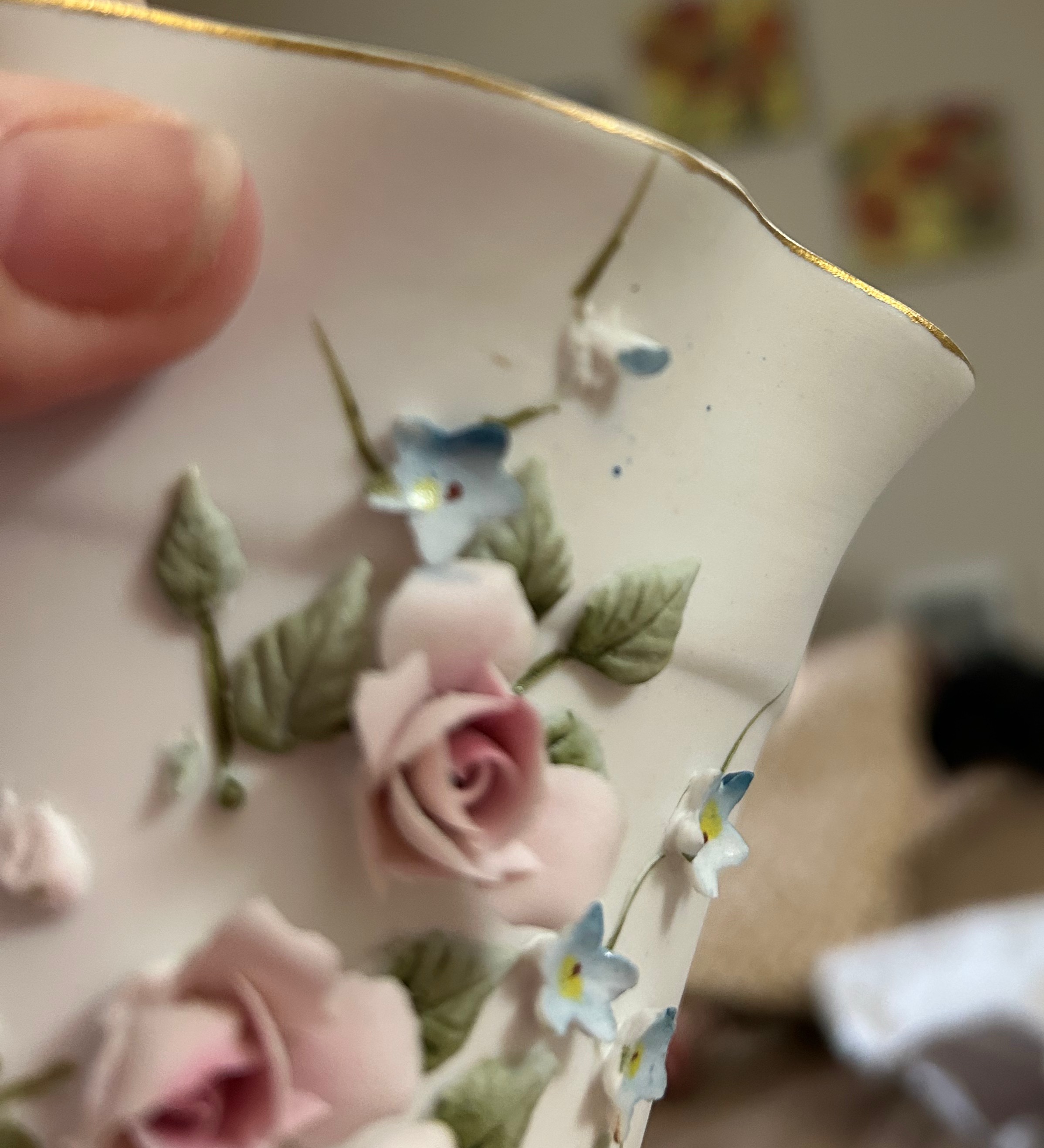  VintageLefton China #827 Vase | Pink Rose Porcelain Flower Pot Cottagecore